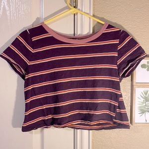 Purple striped crop top!!